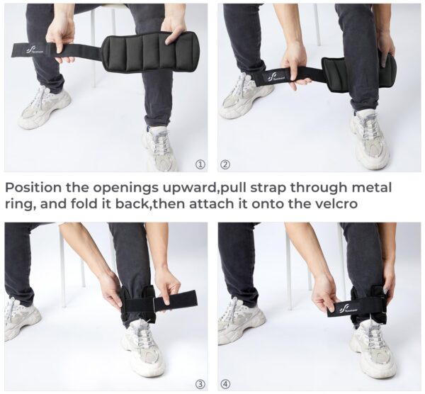 Sportneer Adjustable Ankle Weights (1-10 lbs) for Fitness, Jogging, and Rehabilitation - Comfortable, Durable, One Size Fits Most - Image 5