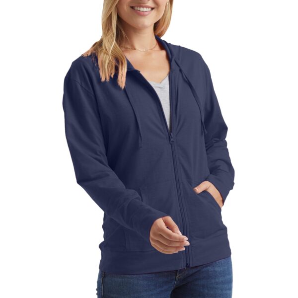 Hanes Women's Lightweight Zip-Up Hoodie - Navy
